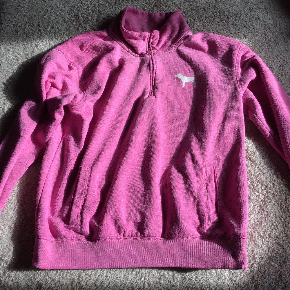 Pink Quarterzip Pullover Sweater - image 1